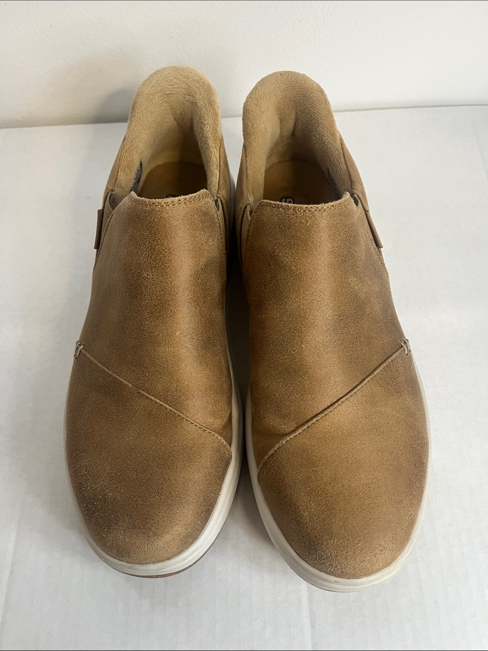 Skechers Women's Slip-On Suede-Look Sneakers in Brown